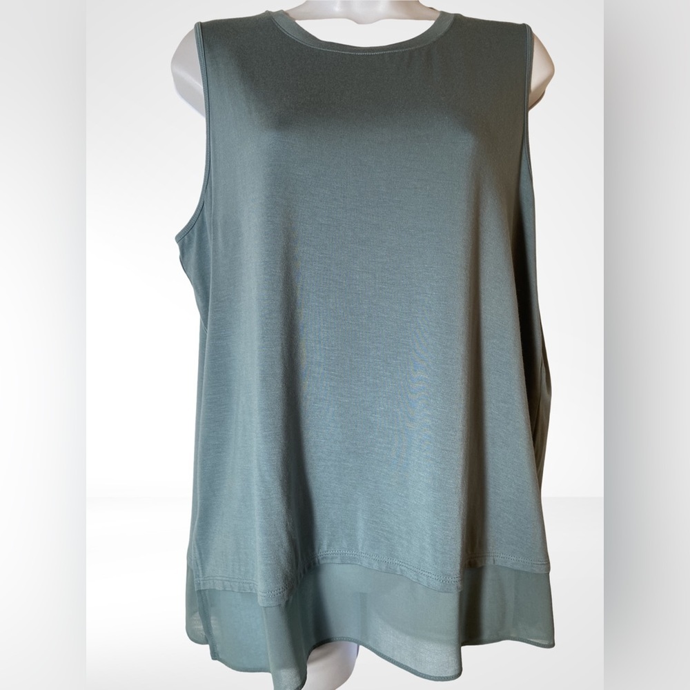 MarlaWynne Mixed Media Tank, Sea Blue, Large, NWT